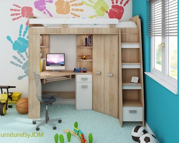 ANTRESOLA Light Sonoma Oak White - Right side steps