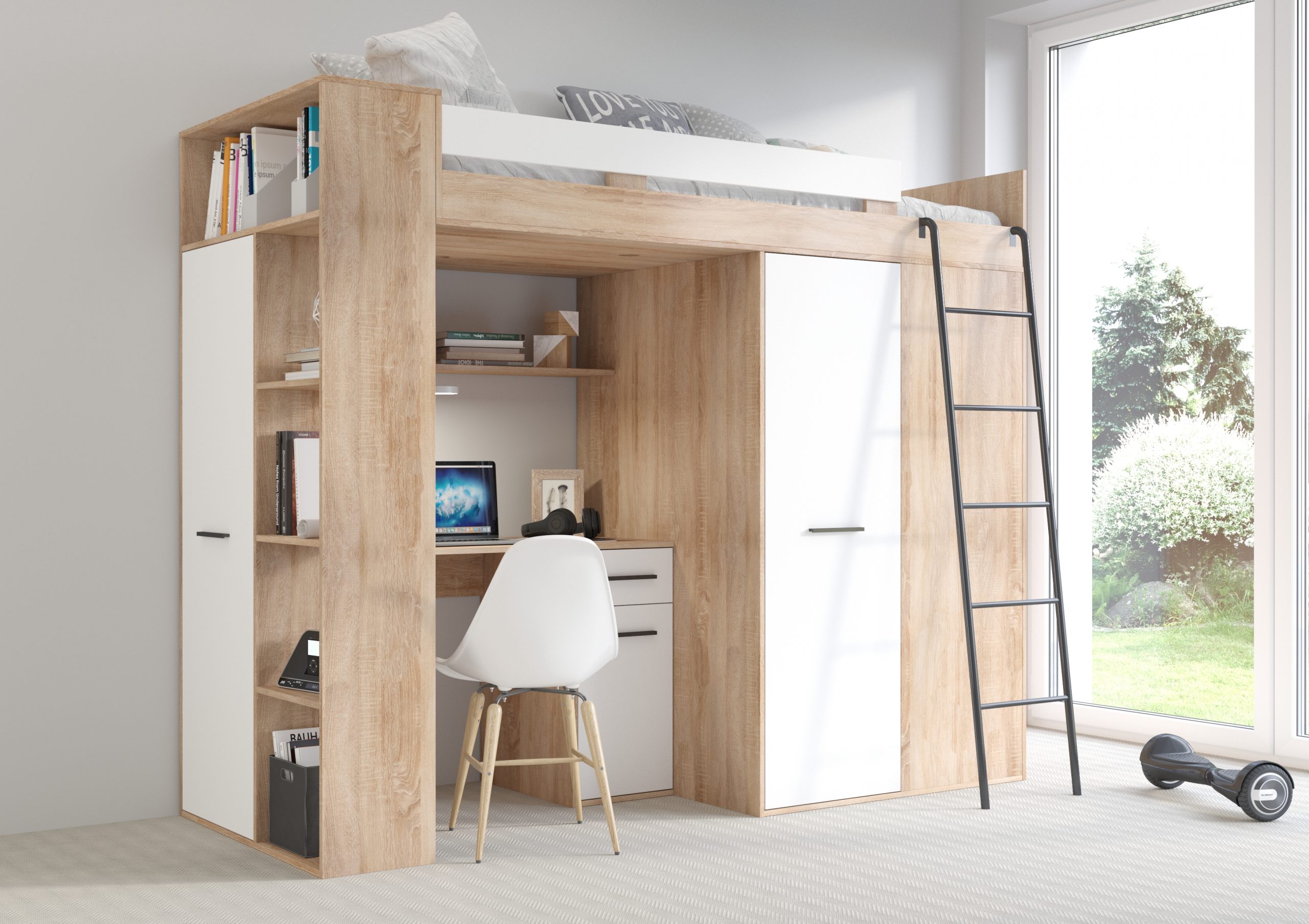 ERANA Artisan Sonoma Oak White - Right side ladder (4)