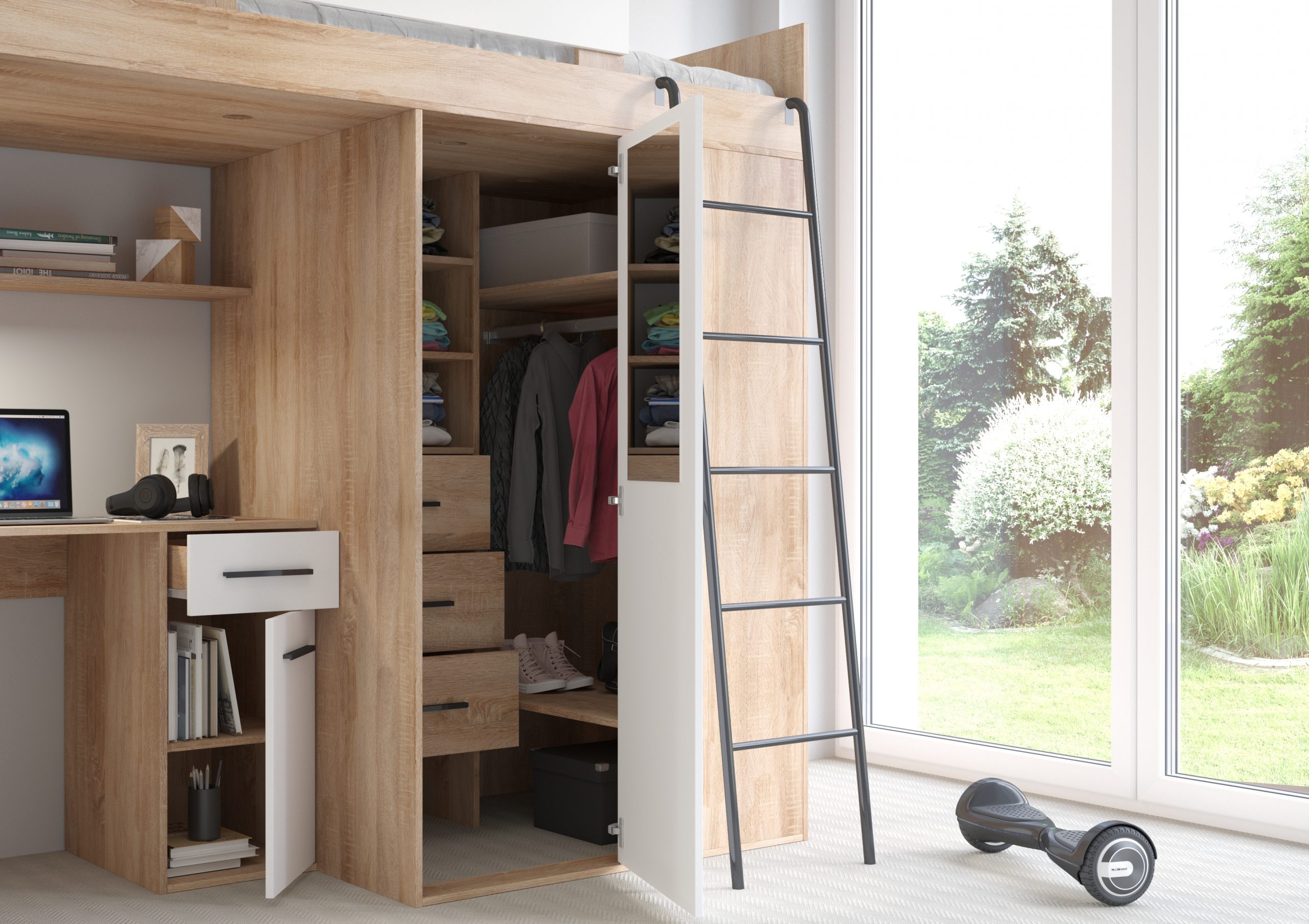 ERANA Artisan Sonoma Oak White - Right side ladder (4)