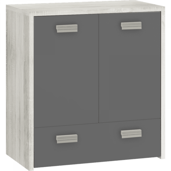KITTY collection: Chest of drawers - KIT-03 - Craft White / Graphite