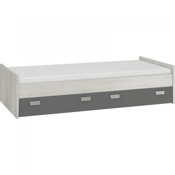 KITTY collection: Single bed - KIT-04 - Craft White / Graphite