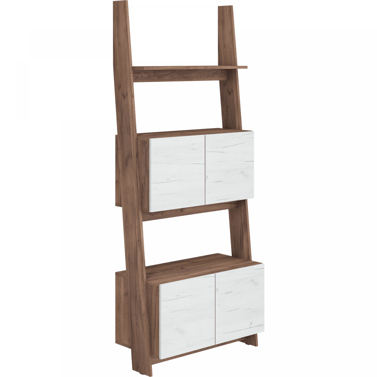 Kollektion RACK: Regal 80-2D – RAC-08 - Craft Tobacco / Weißer Glanz