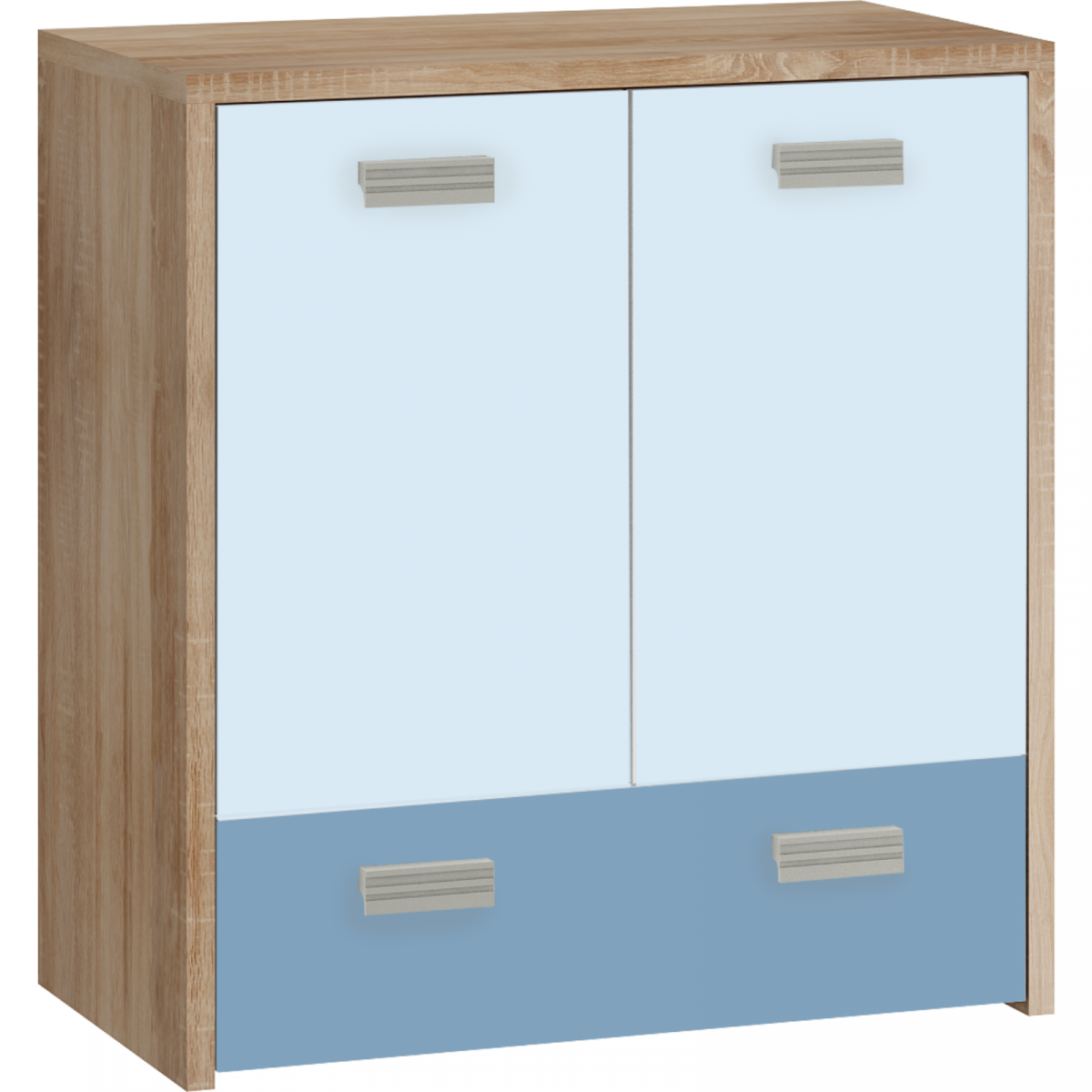 KITTY collection: Chest of drawers - KIT-03 - Sonoma Oak / SkyBlue