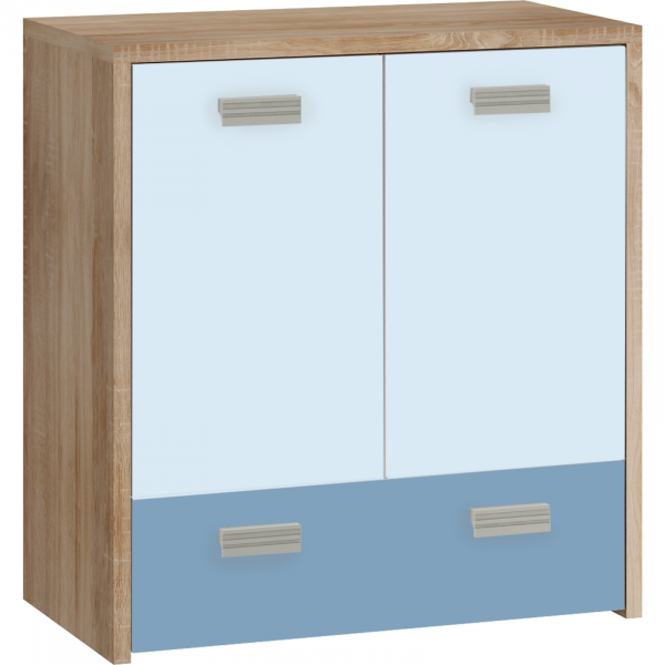 KITTY collection: Chest of drawers - KIT-03 - Sonoma Oak / SkyBlue