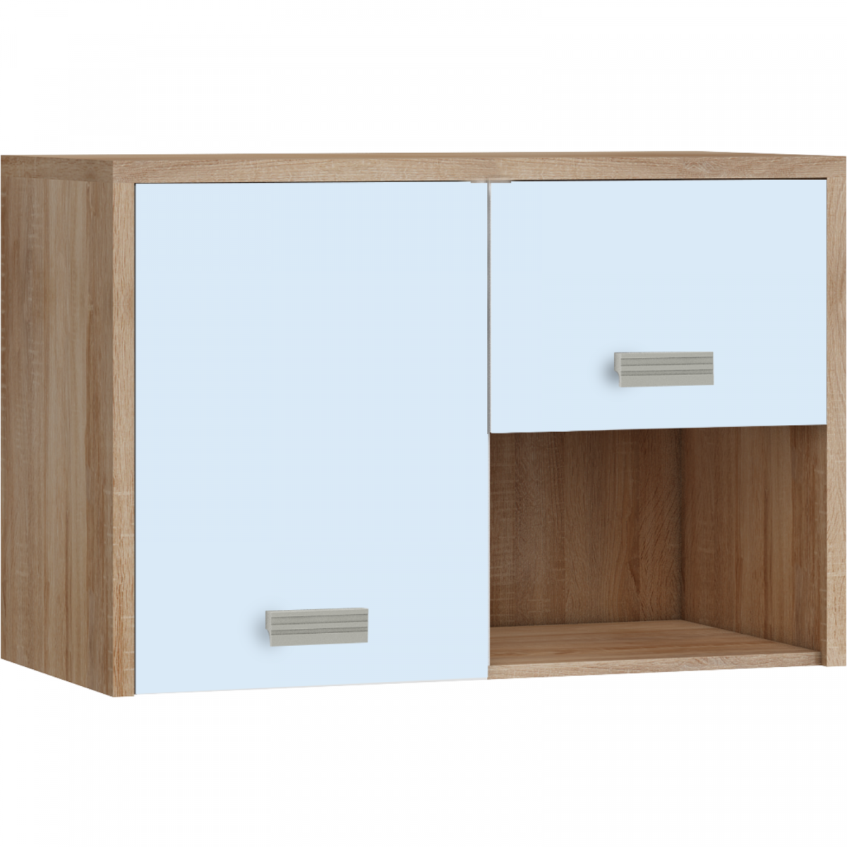 La collection KITTY Chêne Sonoma / Bleu / Bleu Ciel: Armoire murale  – KIT-14