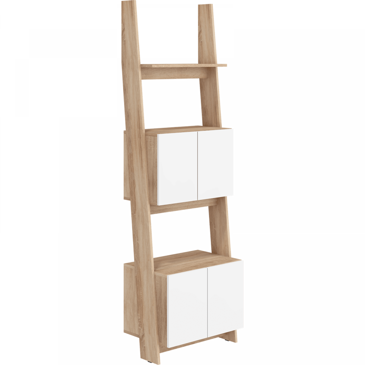 La collection RACK Chêne Sonoma / Blanc Brillant: Bibliothèque 60- 2D – RAC-05