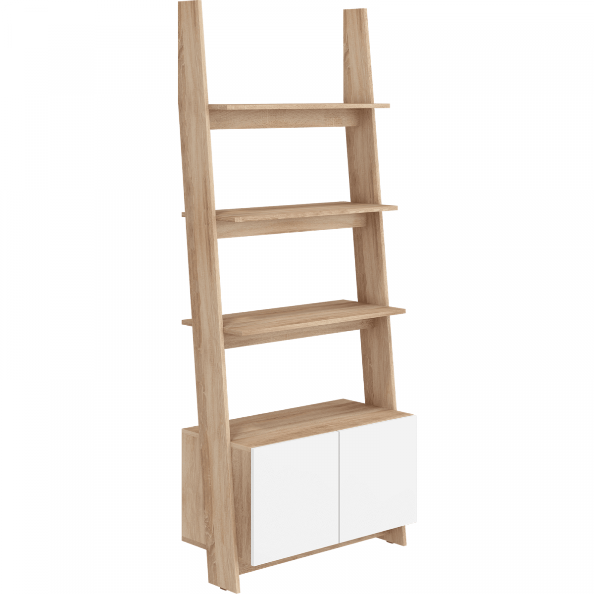 La collection RACK Chêne Sonoma / Blanc Brillant: Bibliothèque 80- 1D – RAC-07