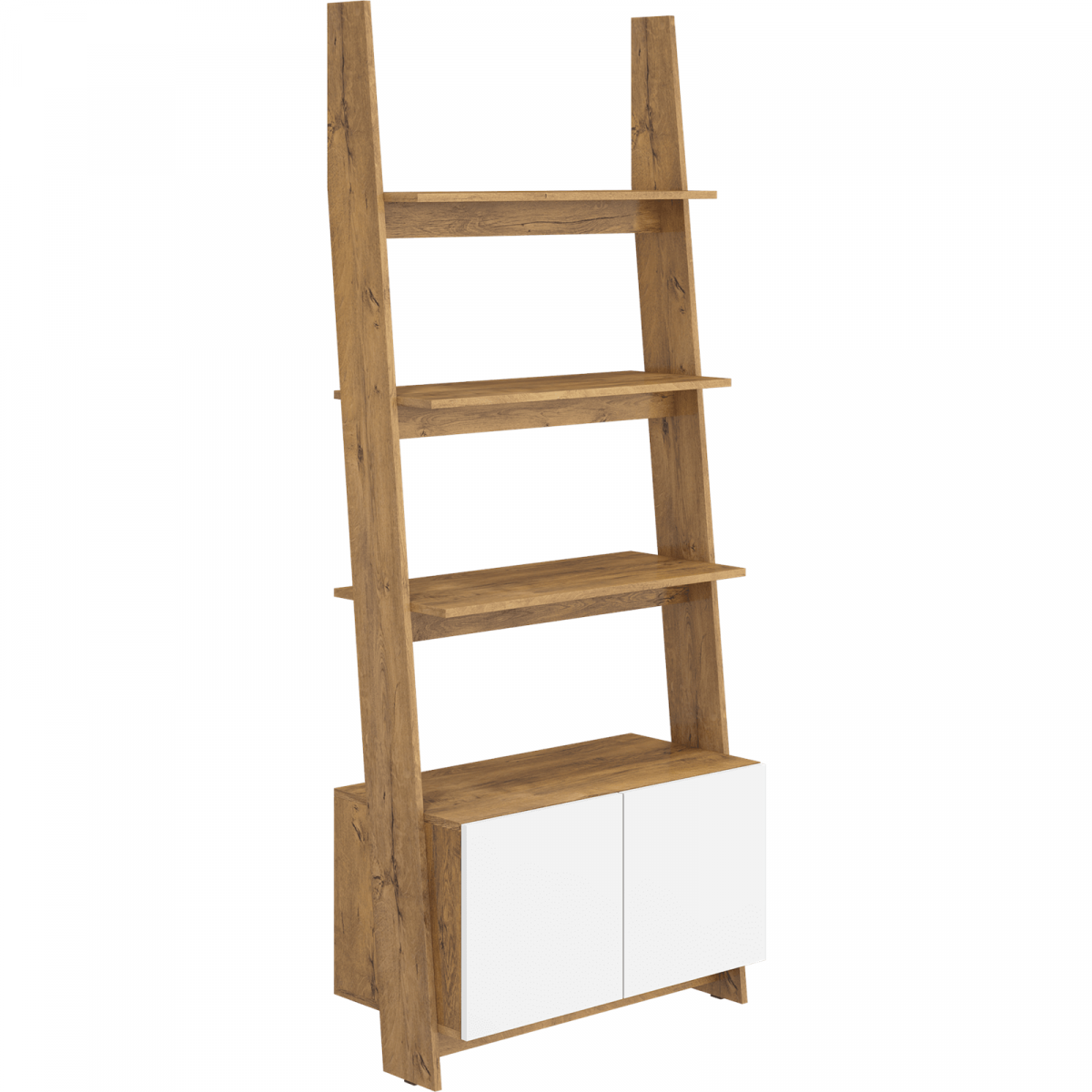 La collection RACK Chêne de Bourgogne / Blanc Brillant: Bibliothèque 80- 1D – RAC-07