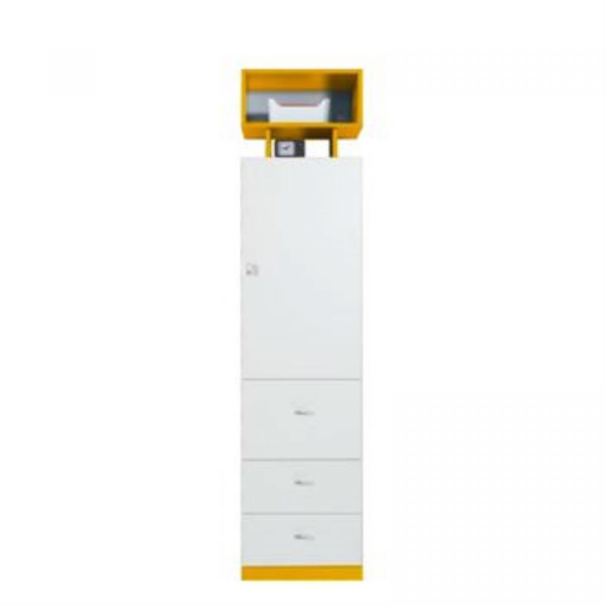 MOBI collection: High bookcase - MO04 - White Lux / Yellow