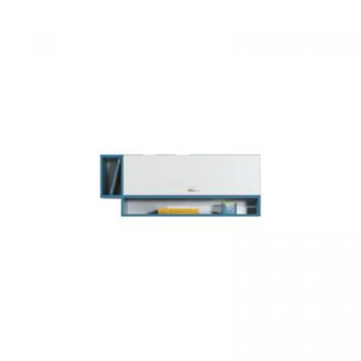 MOBI collection: Wall Shelf - MO13 - White Lux / Turquoise