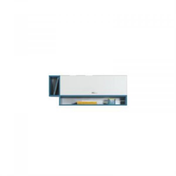 MOBI collection: Wall Shelf - MO13 - White Lux / Turquoise