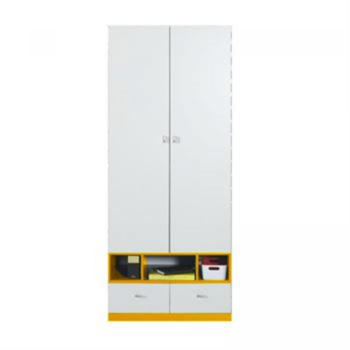MOBI collection Classic 2D wardrobe - MO02 - White Lux Yellow