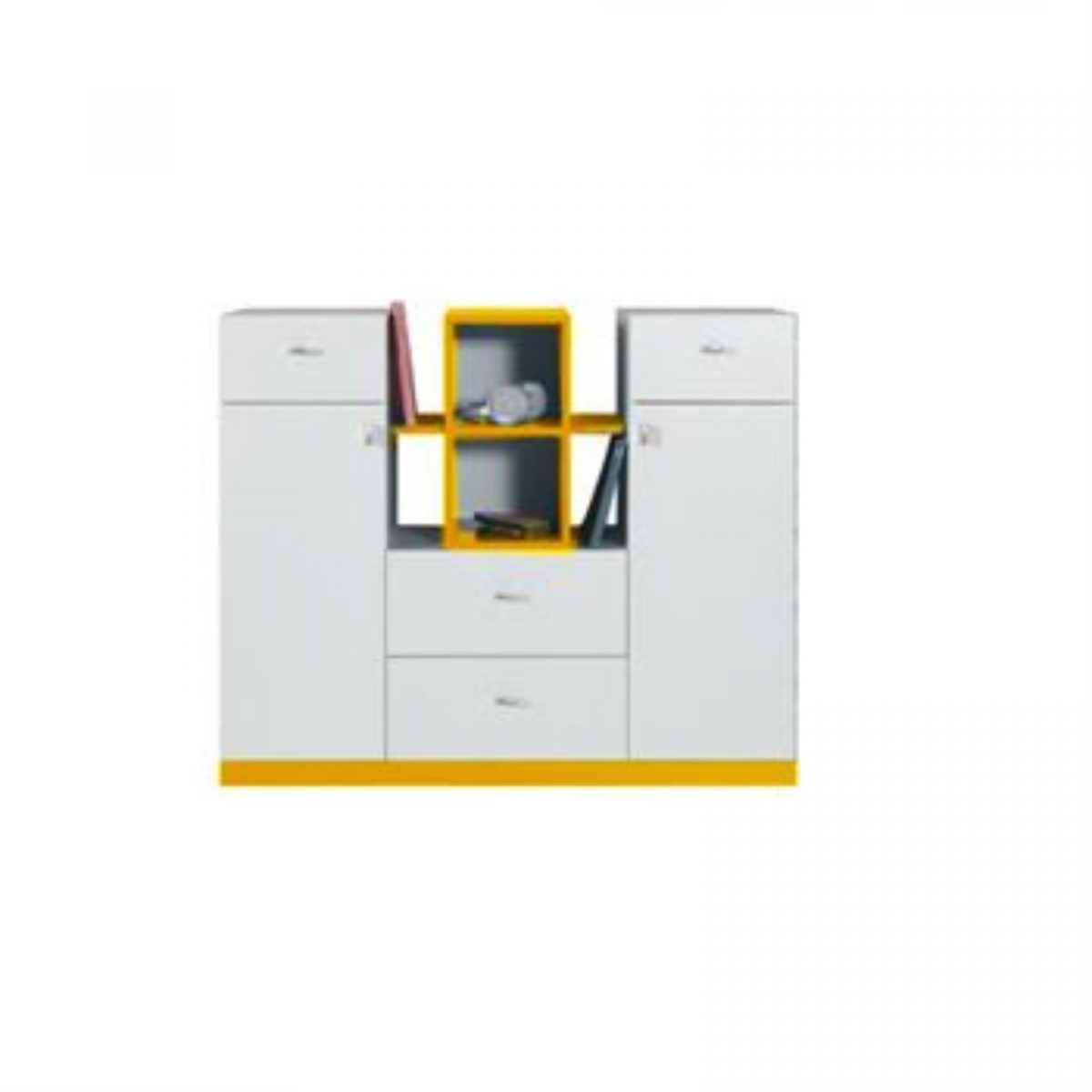 MOBI collection Large Chest of Drawers - MO10 - White Lux Yellow