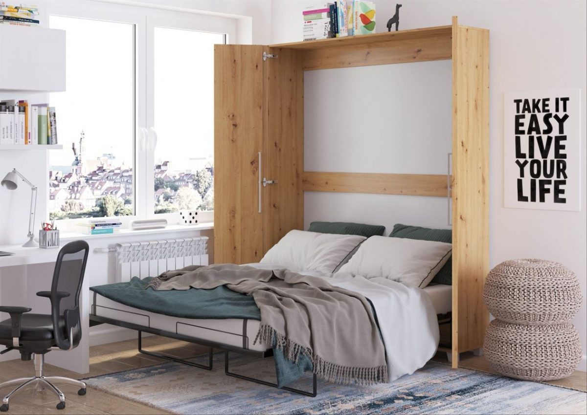 TEDDY 160 Murphy Vertical Bed - Artisan Oak