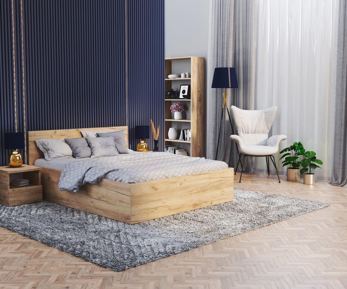 PANAMA Bed 120 - Craft Oak / Craft Oak