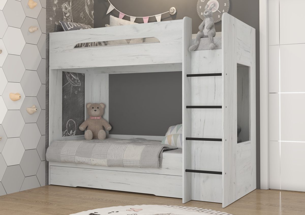 Bunk Bed - BLANC - Right Ladder - Craft White