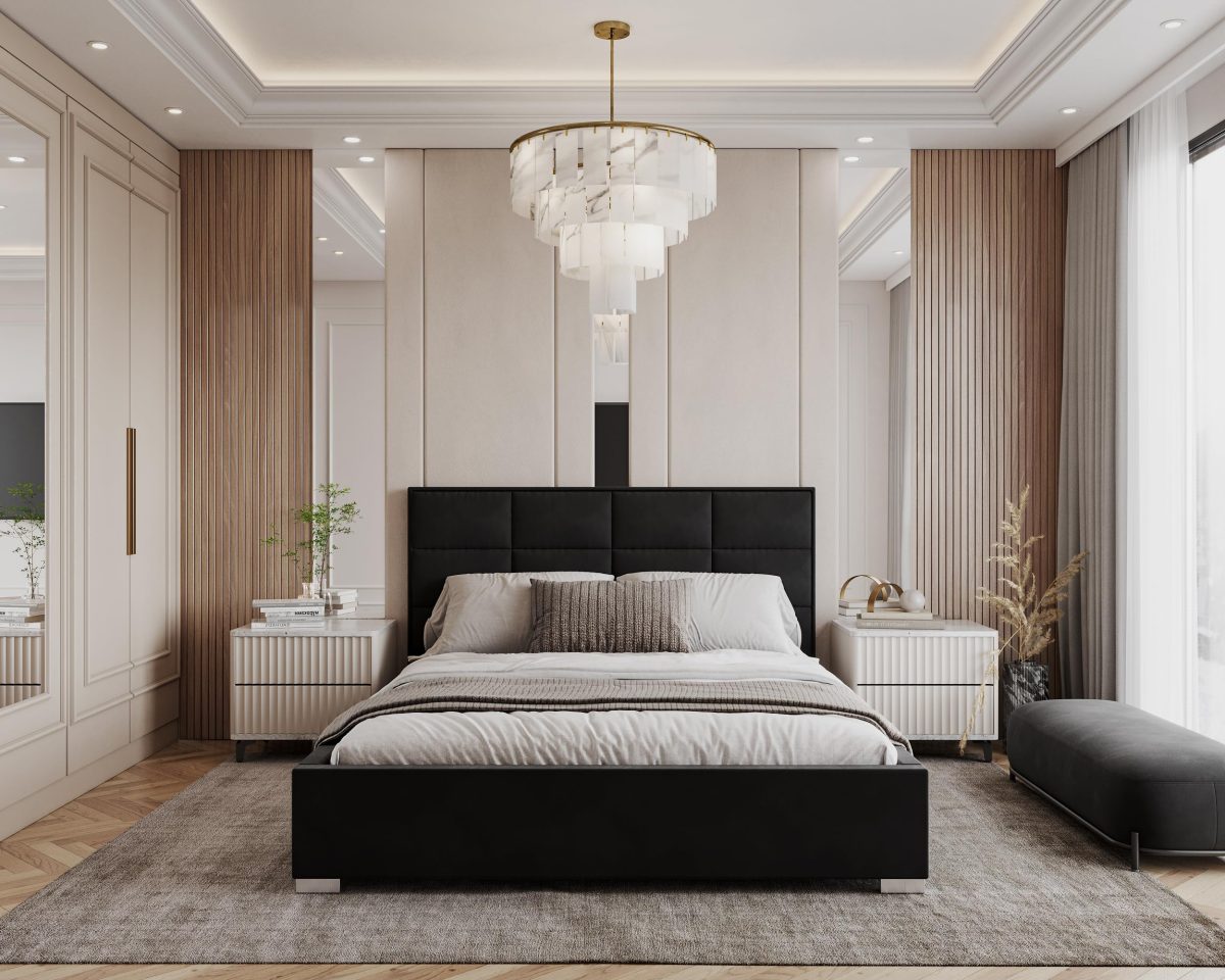 APOLLO Polsterbett 180 x 200 cm – ohne Matratze (Trinity Schwarz)