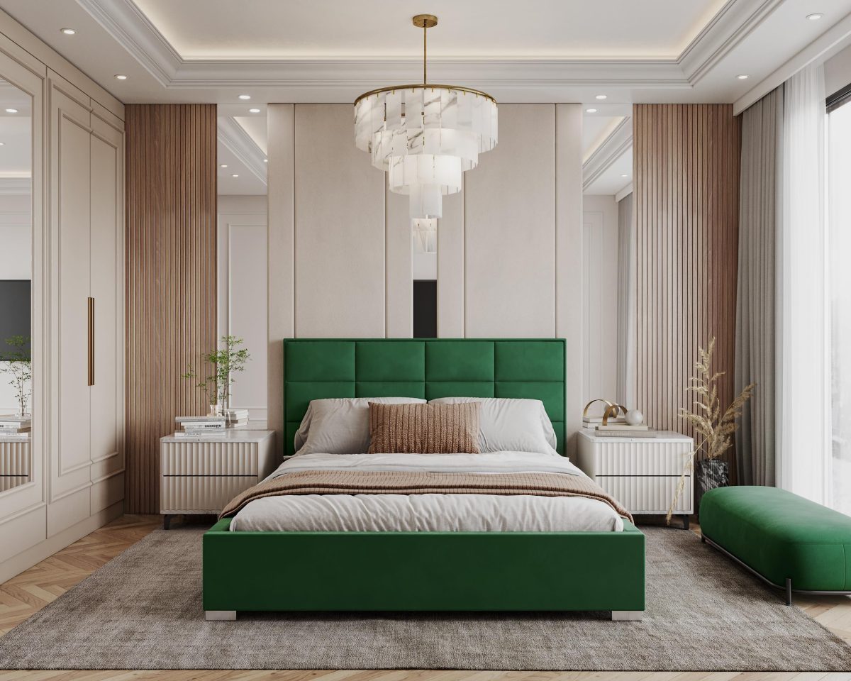 APOLLO Polsterbett 180 x 200 cm – ohne Matratze (Trinity Deep Green)