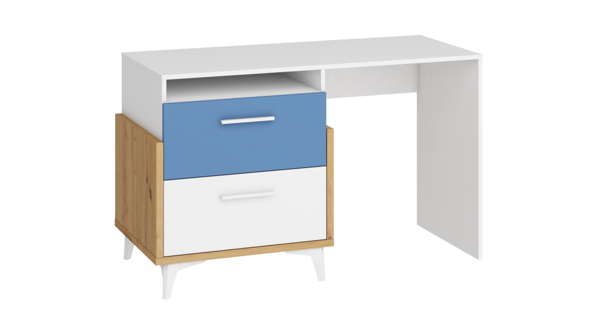 HEY Collection: Desk 125 - HEY-04 - Artisan/White/Blue