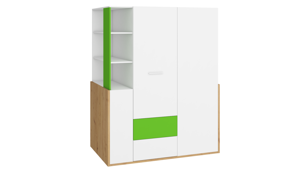HEY Collection: Wardrobe 155 - HEY-21 - Artisan/White/Green