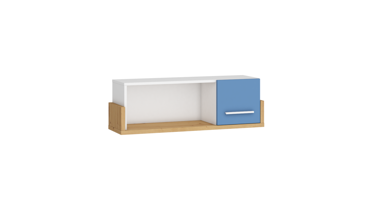 HEY Kollektion: Wandregal mit Schrank 95 – HEY-22 – Artisan/Weiß/Blau